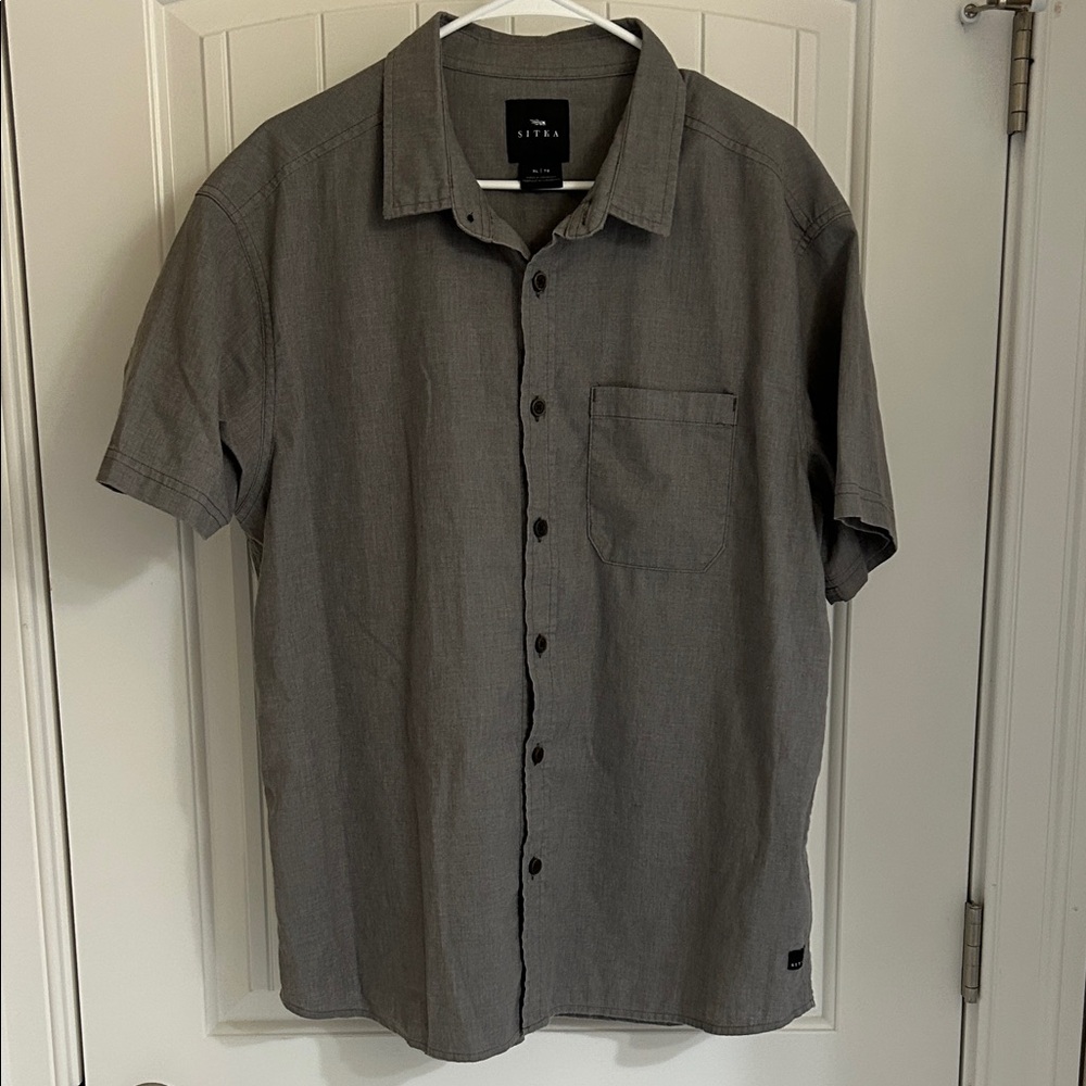 Sitka - XL - Hemp Men's Gray Button Down Shirt